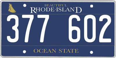 RI license plate 377602