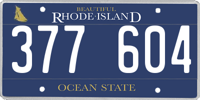 RI license plate 377604
