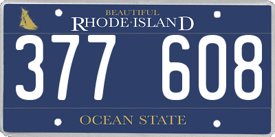 RI license plate 377608