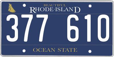 RI license plate 377610