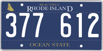 RI license plate 377612