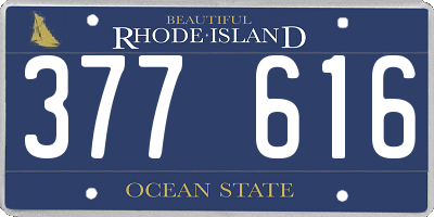 RI license plate 377616
