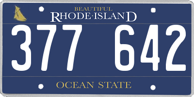 RI license plate 377642