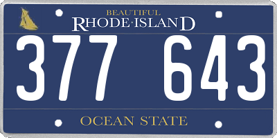 RI license plate 377643