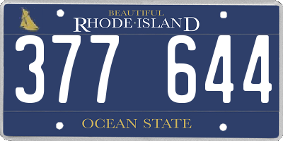 RI license plate 377644