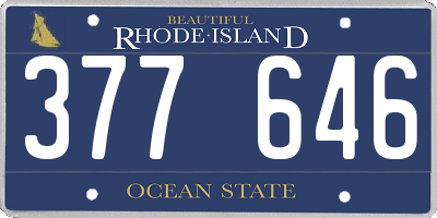 RI license plate 377646