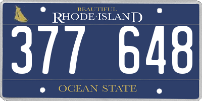 RI license plate 377648