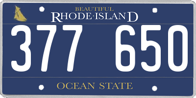 RI license plate 377650