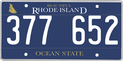 RI license plate 377652