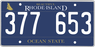 RI license plate 377653