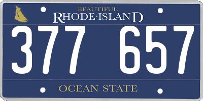 RI license plate 377657