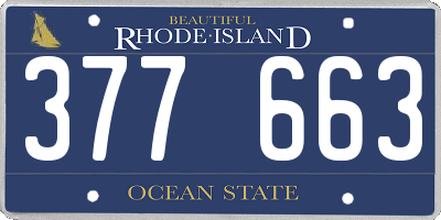 RI license plate 377663