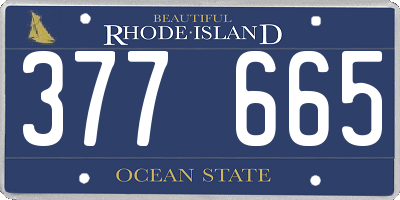 RI license plate 377665