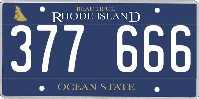 RI license plate 377666