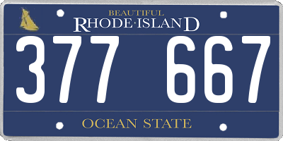 RI license plate 377667