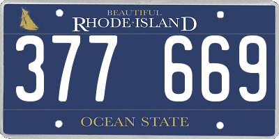 RI license plate 377669