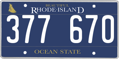 RI license plate 377670