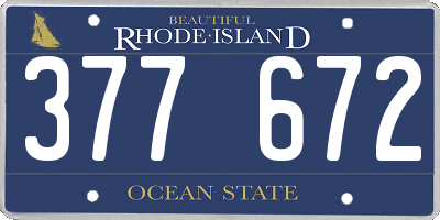 RI license plate 377672