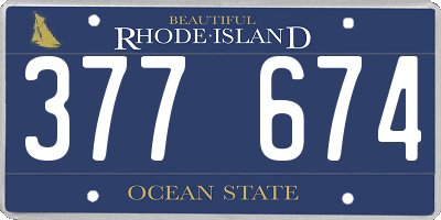 RI license plate 377674