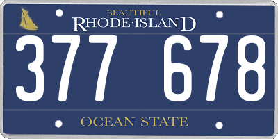 RI license plate 377678