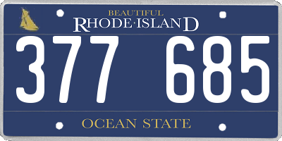 RI license plate 377685