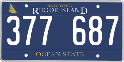 RI license plate 377687
