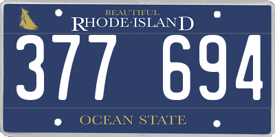 RI license plate 377694
