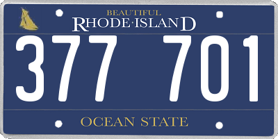 RI license plate 377701