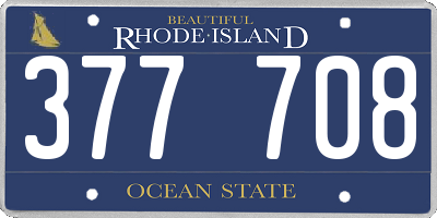 RI license plate 377708