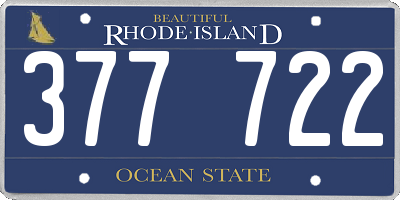 RI license plate 377722