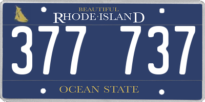 RI license plate 377737