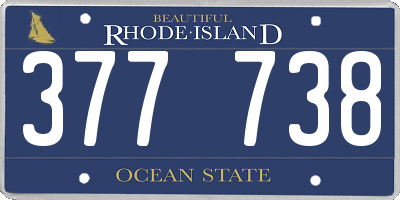 RI license plate 377738