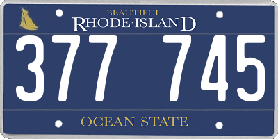 RI license plate 377745