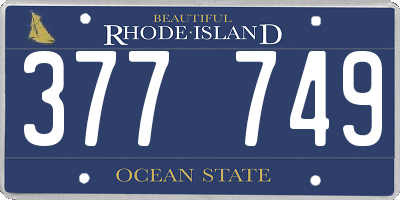 RI license plate 377749