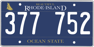 RI license plate 377752