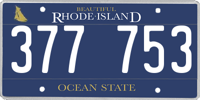 RI license plate 377753