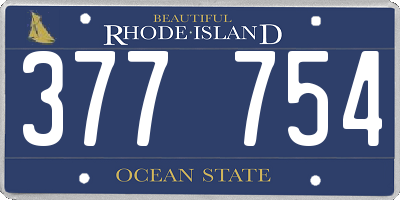 RI license plate 377754
