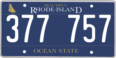 RI license plate 377757