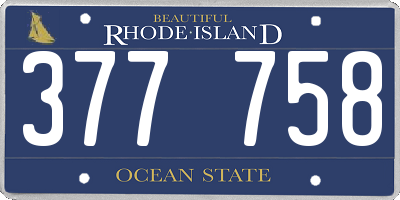 RI license plate 377758