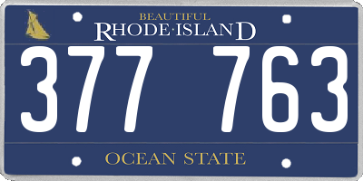 RI license plate 377763