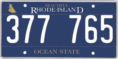 RI license plate 377765