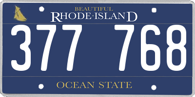 RI license plate 377768