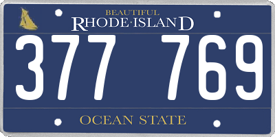RI license plate 377769