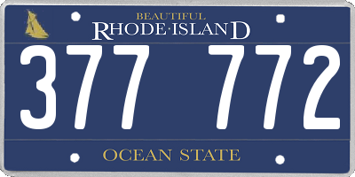 RI license plate 377772