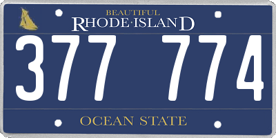 RI license plate 377774