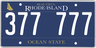 RI license plate 377777