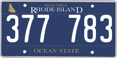 RI license plate 377783