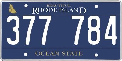 RI license plate 377784