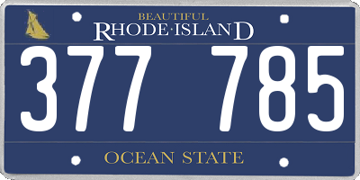 RI license plate 377785