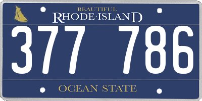 RI license plate 377786